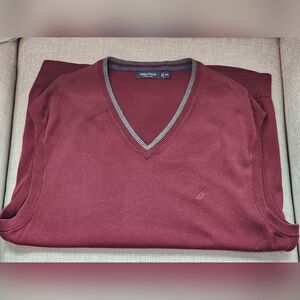 Nautica maroon v-neck sweater vest